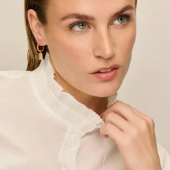 Pendientes acabado oro amarillo de 18k y Circonita Brillante - Leza