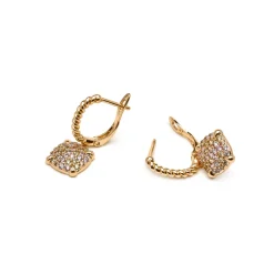 Pendientes acabado oro amarillo de 18k y Circonita Brillante - Leza