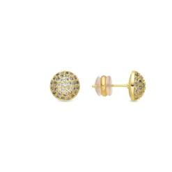 Pendientes acabado oro amarillo de 18k y Circonita Brillante - Yabi
