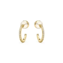Pendientes acabado oro amarillo de 18k y Circonita Brillante - Azar