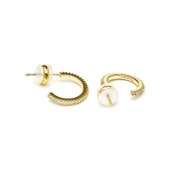 Pendientes acabado oro amarillo de 18k y Circonita Brillante - Azar