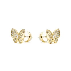 Pendientes acabado oro amarillo de 18k y Circonita Brillante - Vaxiuh