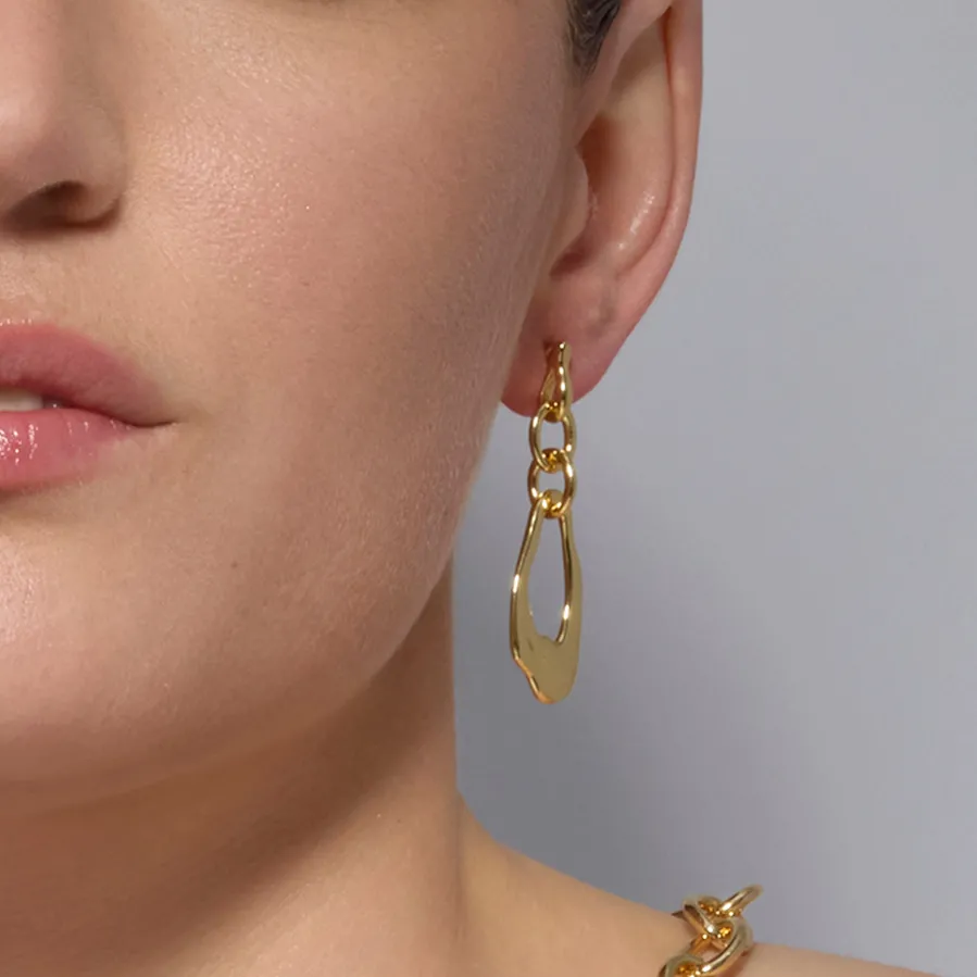 Pendientes acabado oro amarillo de 18k - Othoai