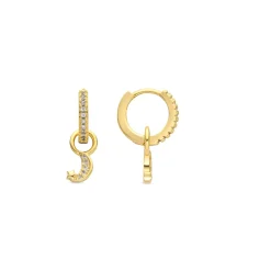 Pendientes acabado oro amarillo de 18k y Circonita Brillante - Lingma