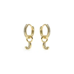 Pendientes acabado oro amarillo de 18k y Circonita Brillante - Lingma
