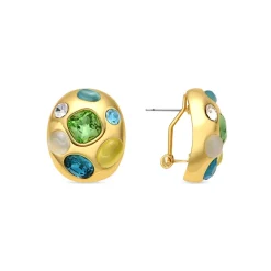 Pendientes acabado oro amarillo de 18k y Cristal Multicolor - Alik