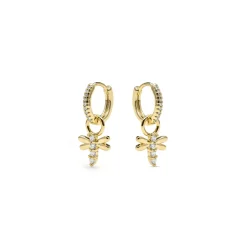 Pendientes acabado oro amarillo de 18k y Circonita Brillante - Jukel