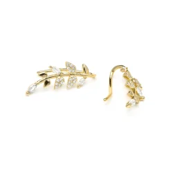 Pendientes acabado oro amarillo de 18k y Circonita Brillante - Sudceo