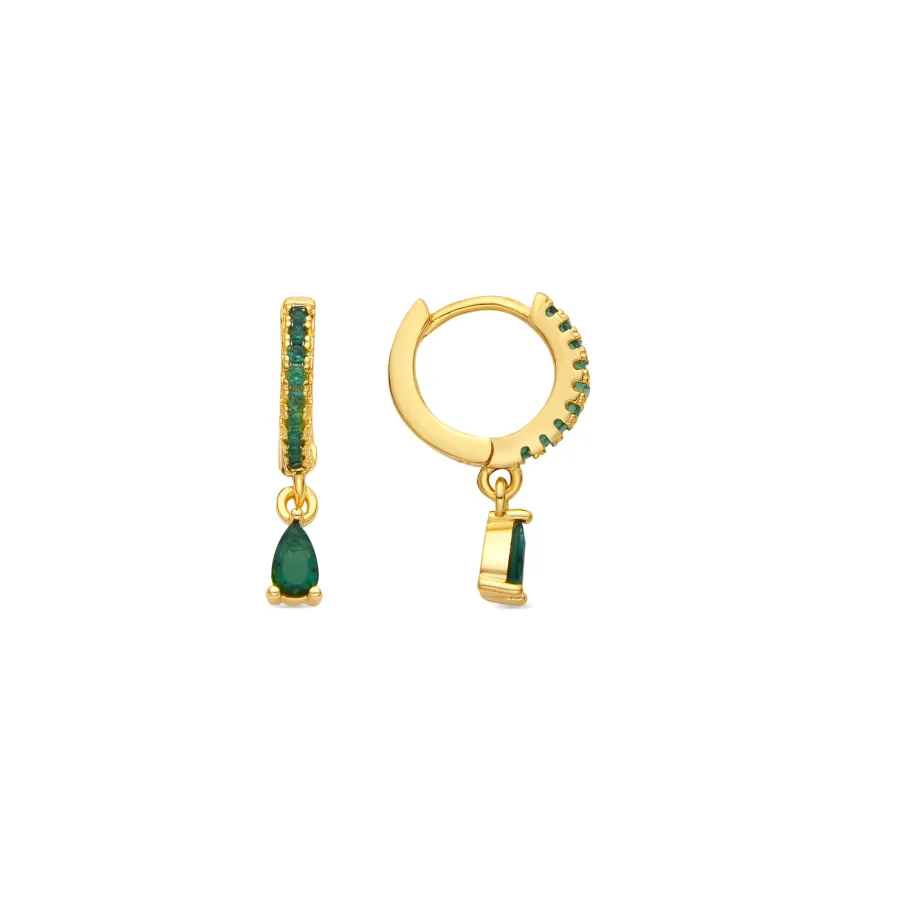 Pendientes acabado oro amarillo de 18k y Circonita Brillante - Laade