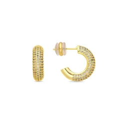 Pendientes acabado oro amarillo de 18k y Circonita Brillante - Niras