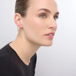 Pendientes acabado oro amarillo de 18k y Circonita Brillante - Niras