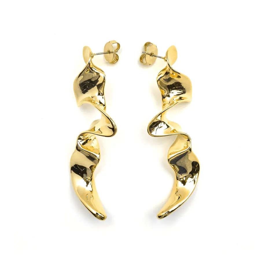 Pendientes acabado oro 18k - Triyie