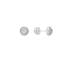 Pendientes acabado plata y Circonita Brillante - Ramir