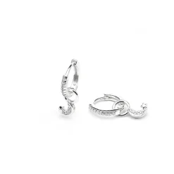 Pendientes acabado plata y Circonita Brillante - Lingma