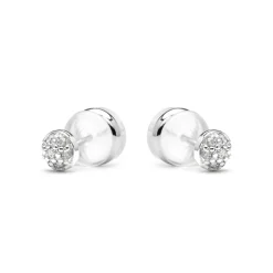 Pendientes acabado plata y Circonita Brillante - Chikra