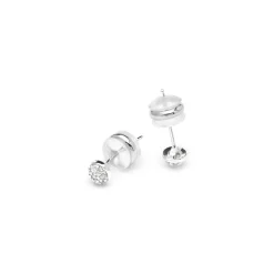 Pendientes acabado plata y Circonita Brillante - Chikra