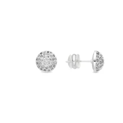 Pendientes acabado plata y Circonita Brillante - Yabi
