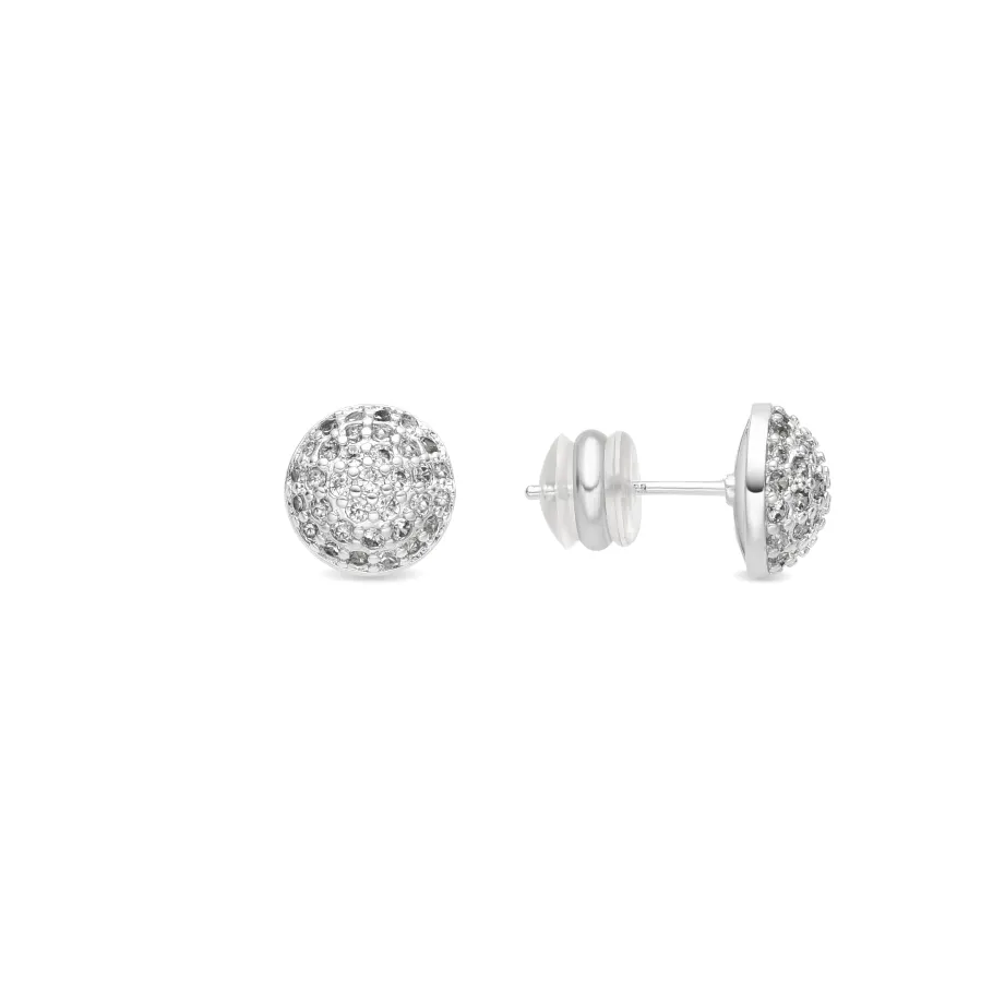 Pendientes acabado plata y Circonita Brillante - Yabi