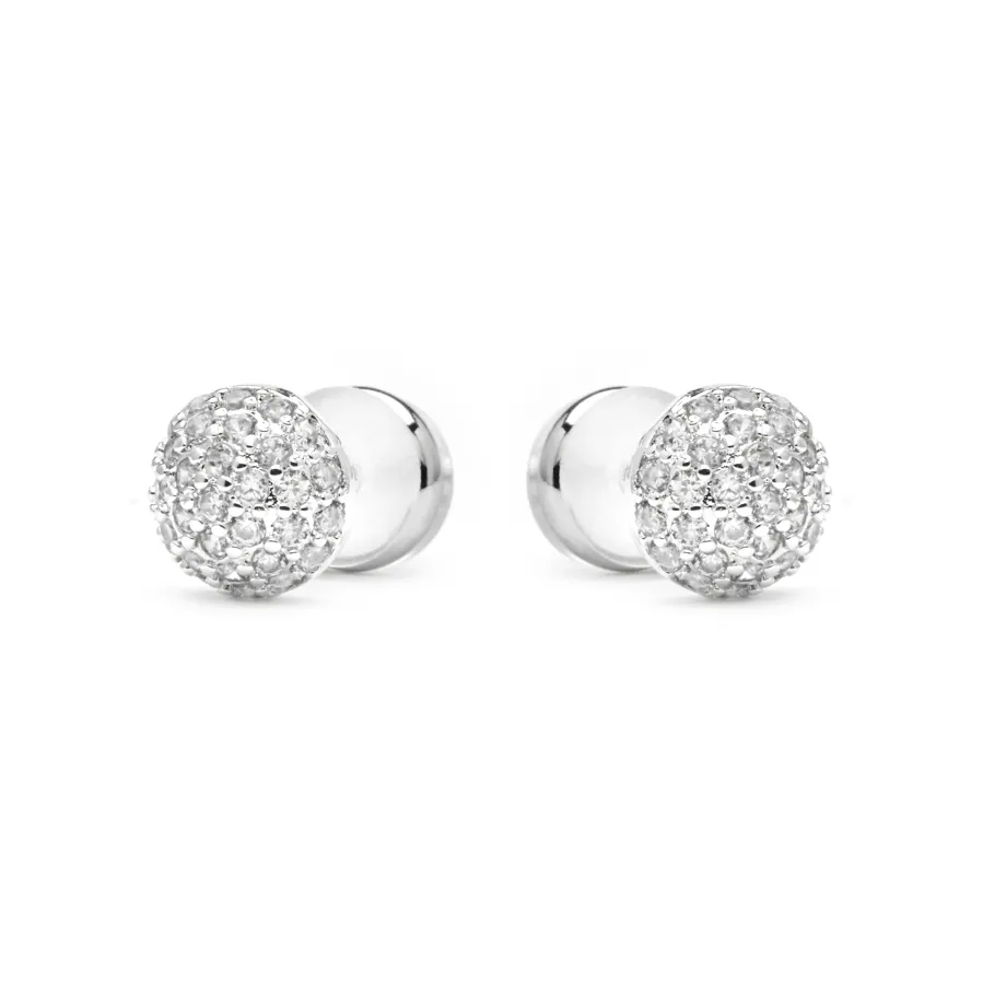 Pendientes acabado plata y Circonita Brillante - Yabi