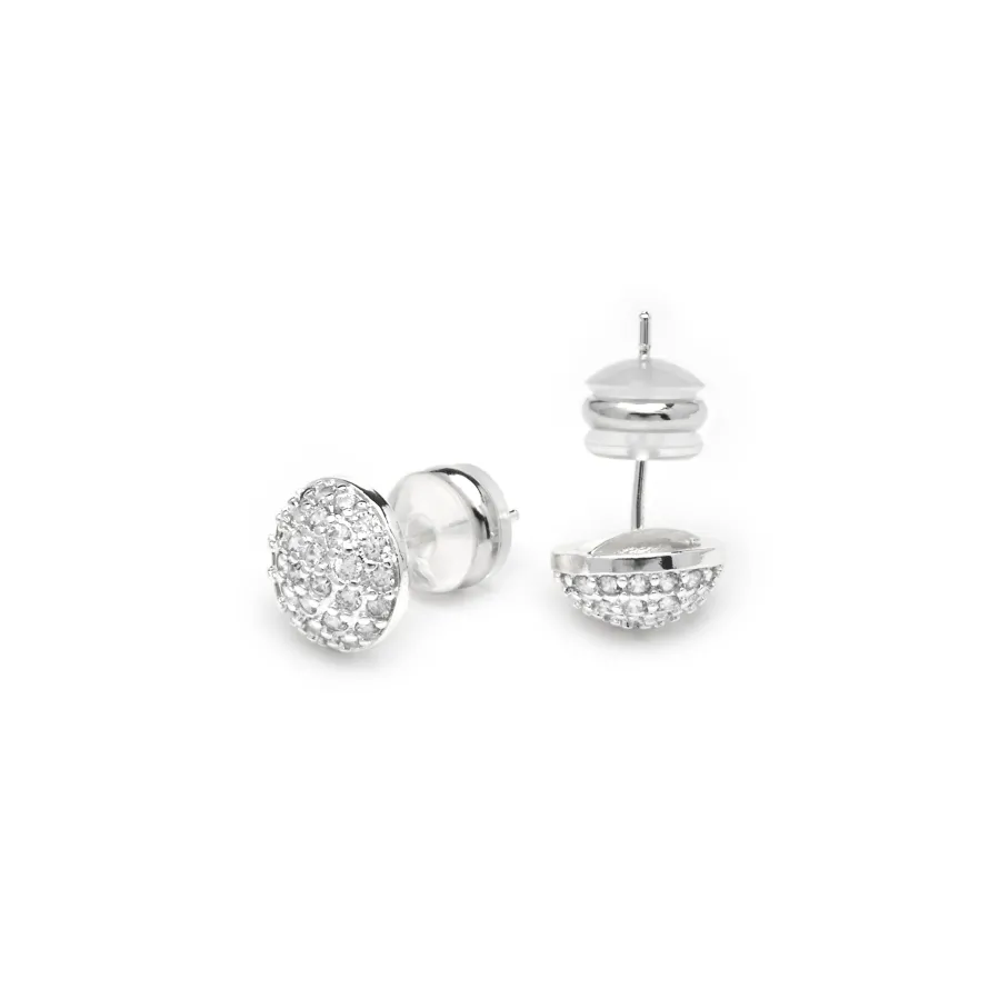 Pendientes acabado plata y Circonita Brillante - Yabi
