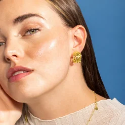 Pendientes acabados en oro amarillo 18K - Goga