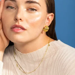 Pendientes acabados en oro amarillo 18K - Goga