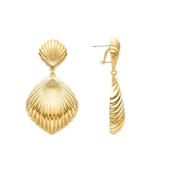 Pendientes acabados en oro amarillo 18K - Kaizal