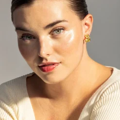 Pendientes acabados en oro amarillo 18K - Dabbahu