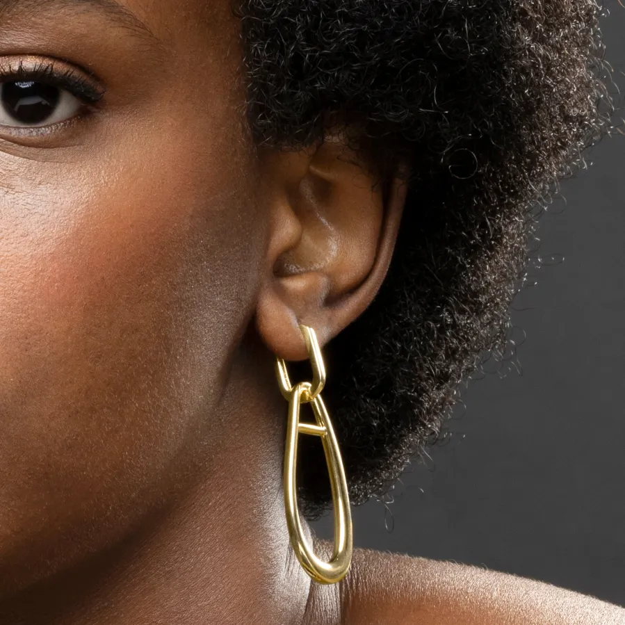 Pendientes acabados en oro amarillo 18K - Salsah