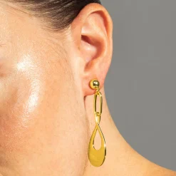 Pendientes acabados en oro amarillo 18K - Nkara