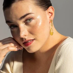 Pendientes acabados en oro amarillo 18K - Nkara