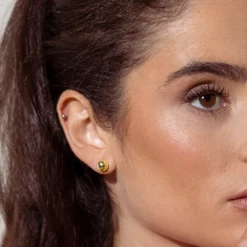 Pendientes acabados en oro amarillo 18K - Linson