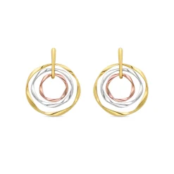 Pendientes acabados en oro amarillo 18K - Ushdao