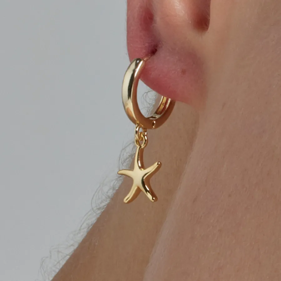 Pendientes acabados en oro amarillo 18K - Ashir