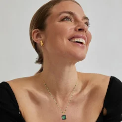 Pendientes acabados en oro amarillo 18K - Reina