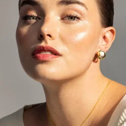 Pendientes acabados en oro amarillo 18K - Jaya
