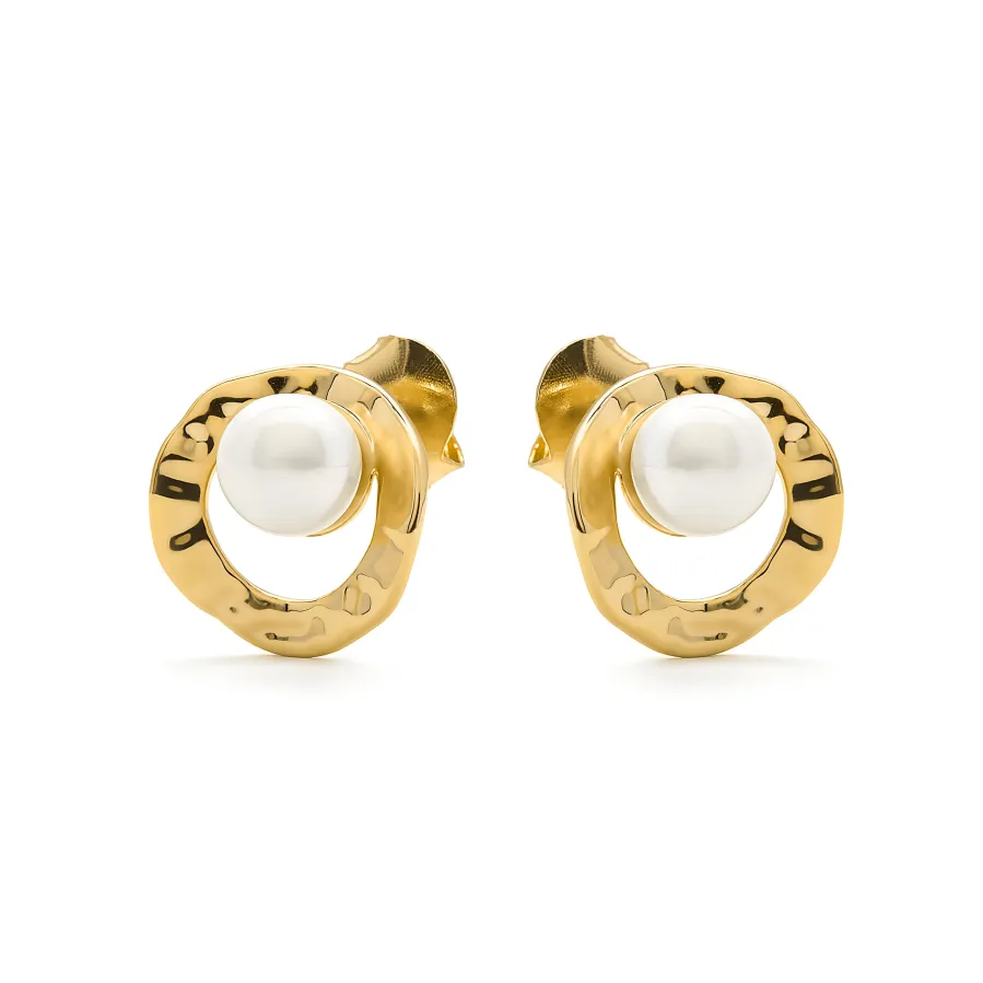 Pendientes acabados en oro amarillo 18K - Jaya