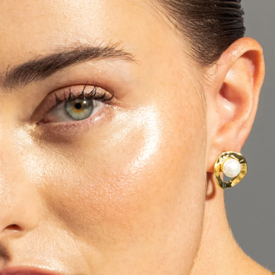 Pendientes acabados en oro amarillo 18K - Jaya