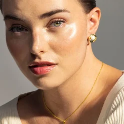Pendientes acabados en oro amarillo 18K - Jaya