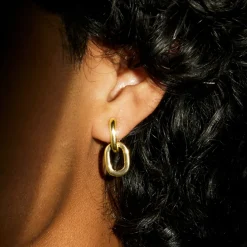 Pendientes acabados en oro amarillo 18K - Khihu