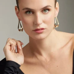 Pendientes acabados en oro amarillo 18K - Anaot