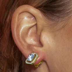 Pendientes con Circonita Brillante acabado oro 18k - Surin