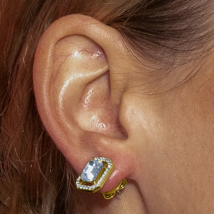 Pendientes con Circonita Brillante acabado oro 18k - Surin