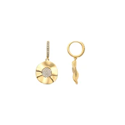 Pendientes con Circonita Brillante acabado oro 18k - Delim