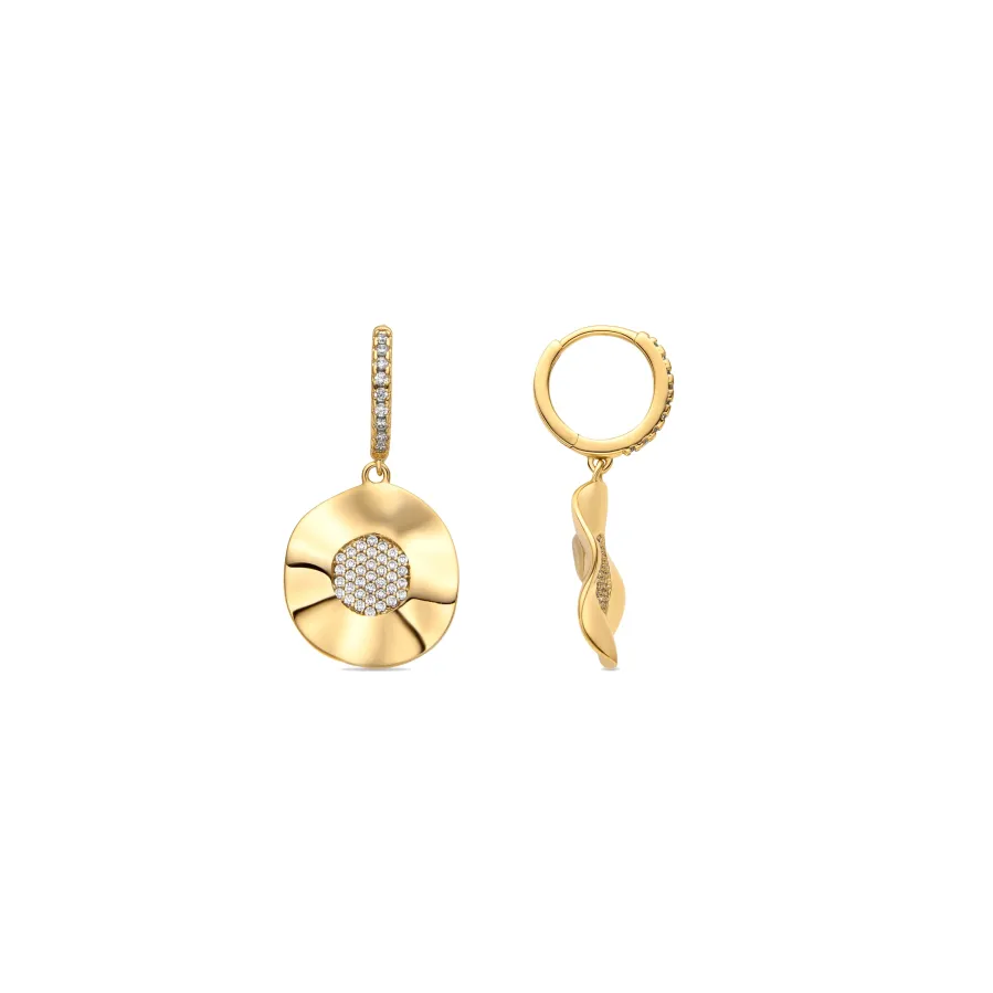 Pendientes con Circonita Brillante acabado oro 18k - Delim
