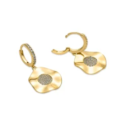 Pendientes con Circonita Brillante acabado oro 18k - Delim