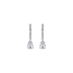 Pendientes con Circonita Brillante acabado plata - Nusxus