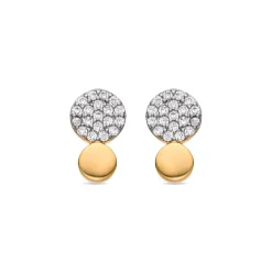 Pendientes con Circonita Brillante acabado oro 18k - Gudpe