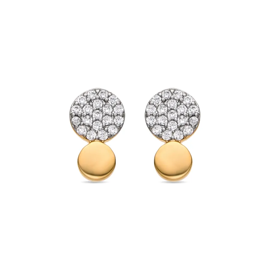 Pendientes con Circonita Brillante acabado oro 18k - Gudpe