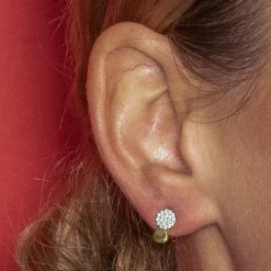 Pendientes con Circonita Brillante acabado oro 18k - Gudpe